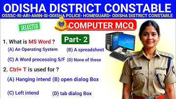 MS Word Selected MCQ Question and answers District Constable Computer Questions|| odisha police 