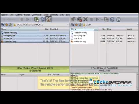 Uploading files using FlashFXP