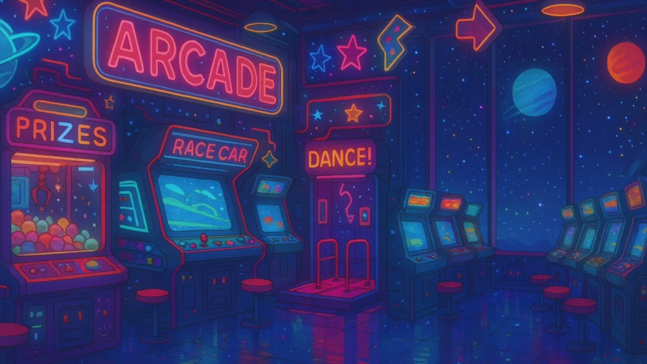Starlight Arcade Lounge 🌌 | 6+ Hours of Futuristic Lo-Fi Beats for Focus, Chill & Night Vibes