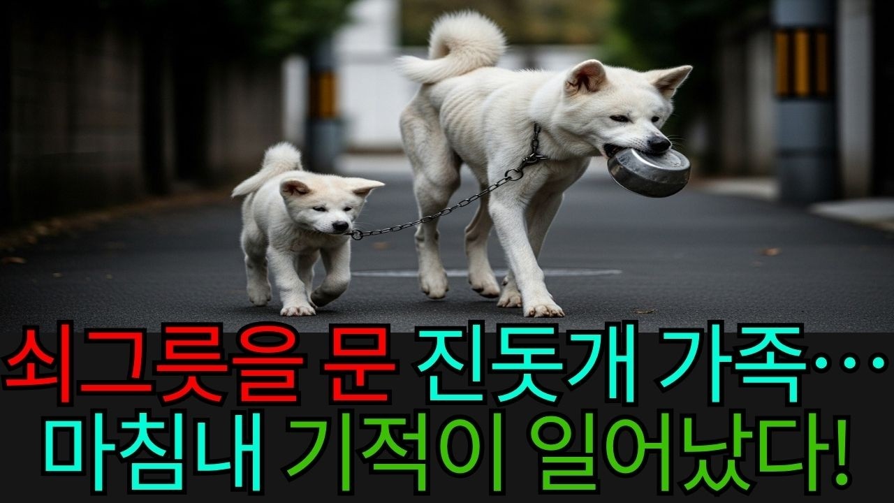 굶주림과 갈증에 시달리며 낡은 쇠그릇을 물고 걷던 어미 진돗개와 새끼들… 그리고 마침내 기적이 일어났다!