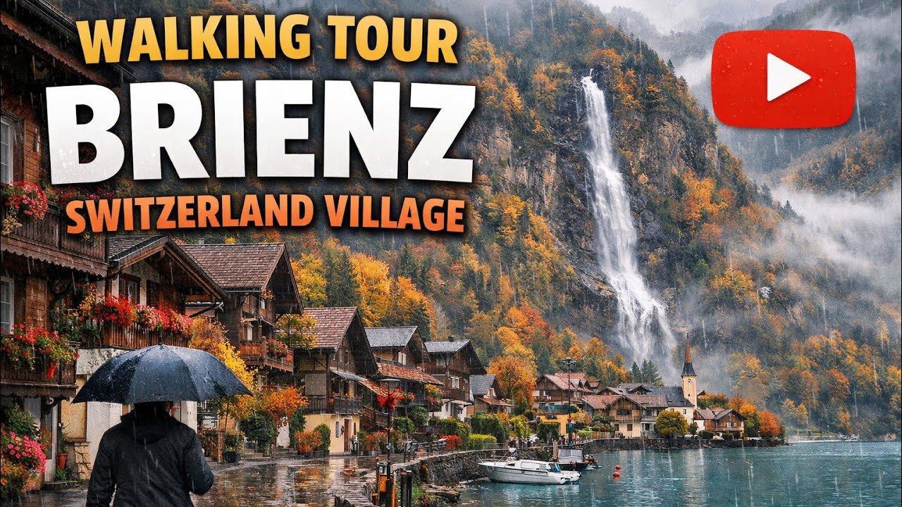 Switzerland Travel Road Trip 🚗 | Walking Tour Around Lake Brienz & Swiss Alps Waterfalls