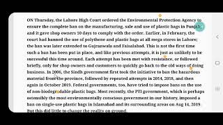 Plastic Ban| Dawn Editorial with urdu Explanation|21 Sep screenshot 3