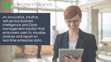 Visualise, Analyse & Report in Real-time with Sage Enterprise Intelligence Version 9