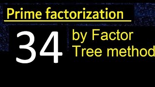 Prime factorization of 34 by factor tree method . Factor tree of 34 . How to find prime factors