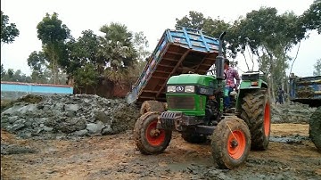 Eicher 650 and Powertrac Mud Loading Unloading Two Amazing Tractorvideo | Digital Unload Facilities