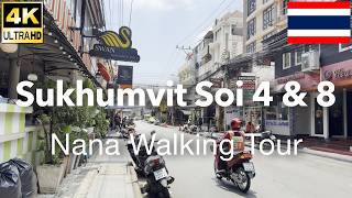 🇹🇭4K UHD | Bangkok Day Walk: BTS Nana to Sukhumvit Soi 8 & Soi 4 | Exploring Nana District
