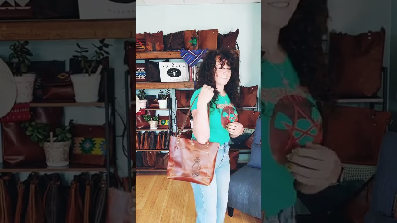 Handmade Leather Tote Bag made in Asheville, NC