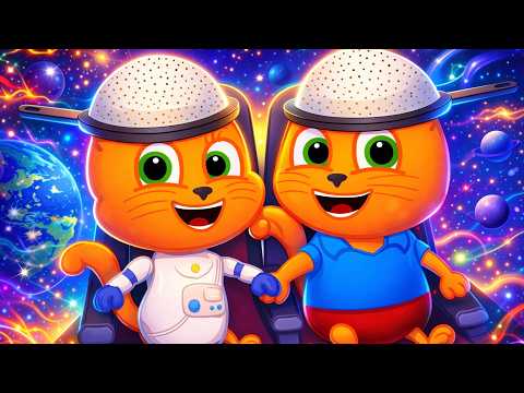 बिल्लियां परिवार - हेलमेट की जगह पतीला | बच्चों के कार्टून 4K