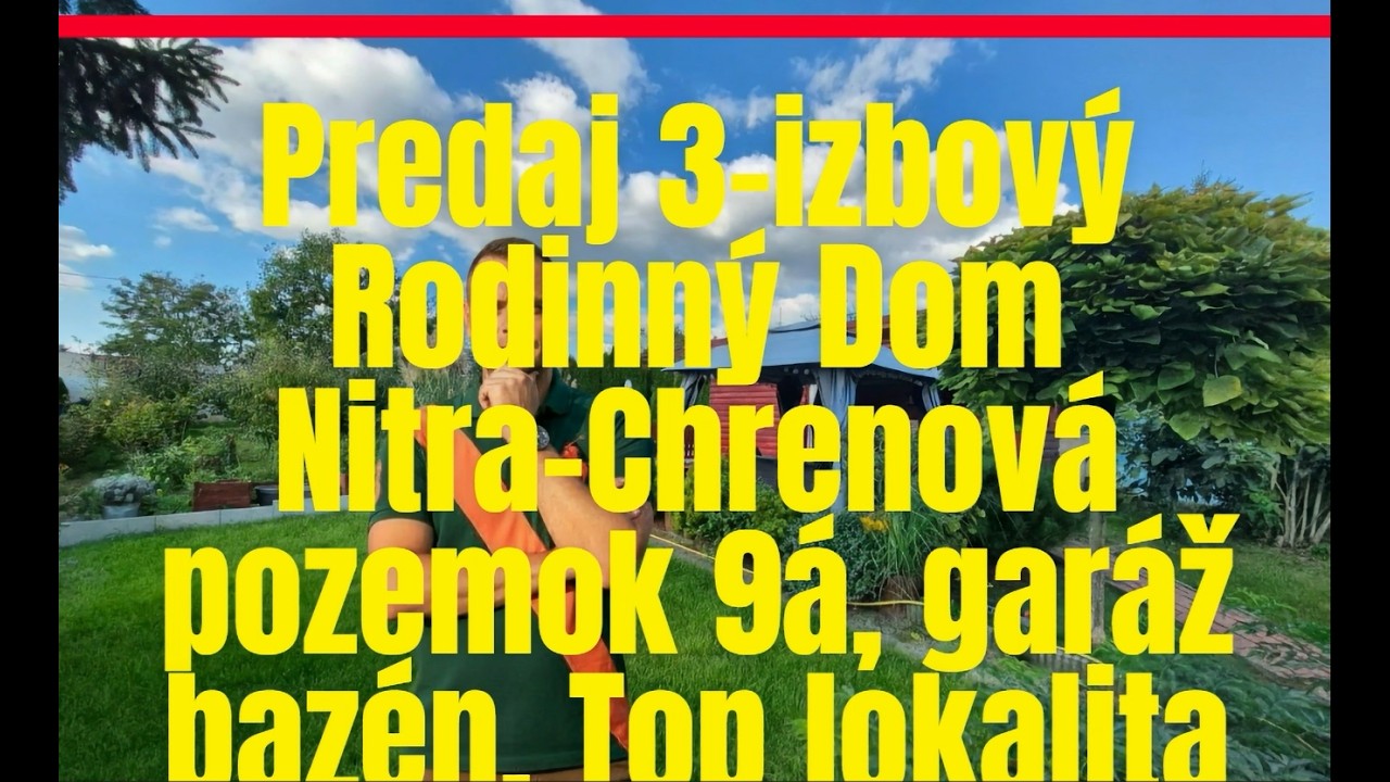 Na predaj  3-izbový rodinný dom, 110 m2, TOP lokalita, Nitra-Chrenová, pozemok 9á, garáž, bazén