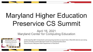 Understanding MD CS standards and preparing teachers to teach them screenshot 1