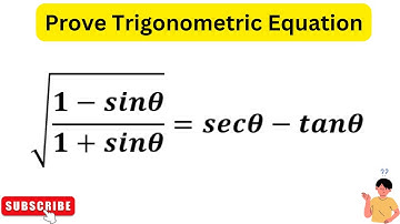 Prove The Trigonometric Equation : √(1-sinθ)(1+sinθ)=secθ-tanθ