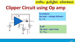 Clipper circuit using op amp types of clipper Tamil L14