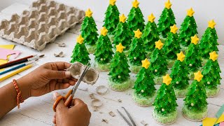 Easy diy Christmas tree 🎄 by egg tray carton. #diy#easycraft #ecofriendly 