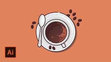 Drawing a Minimal & Flat Design Coffee Cup in Adobe illustrator!