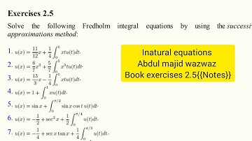 successive approximations method ///#integral #approximations #fredholm #solutions #bsmaths #notes