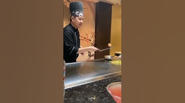 hibachi  juggling eggs trick