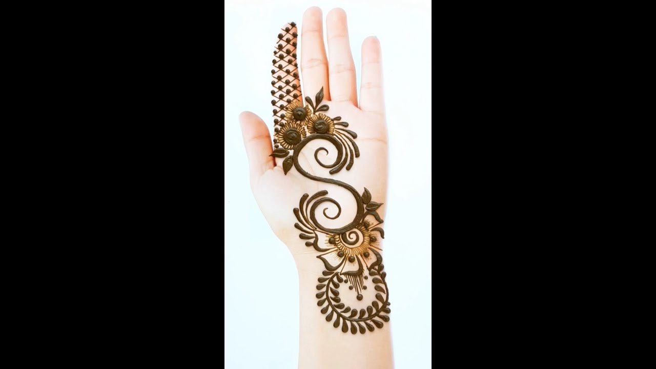 S Word Easy Mehndi Design For Beginners श र आत क ल ए S वर ड आस न म ह द ड ज इन Youtube