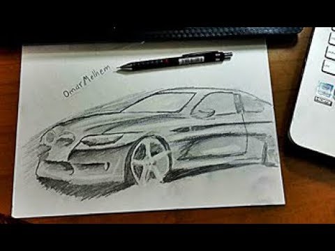 رسم سيارة بالخطوات  Drawing BMW Car