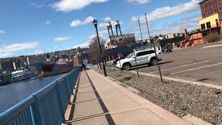 Walking around at canal park in Duluth Minnesota 5/3/2020