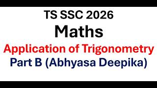 Application of trigonometry class 10. maths important questions class 10 2026 board exam. ts ssc 10