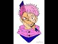 Yuji × Sukuna Digital Art 🔥 | Dark Anime Transformation