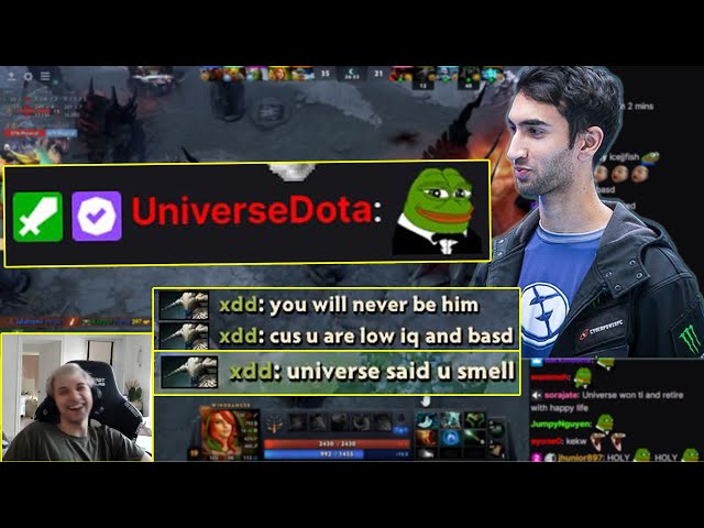 real Universe visits Arteezy's stream chat when the Artour was flaming Fake Universe (WR) class=