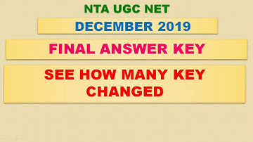 UGC NET DECEMBER 2019 | FINAL ANSWER KEY AND REVISED ANSWER | GEOGRAPHY