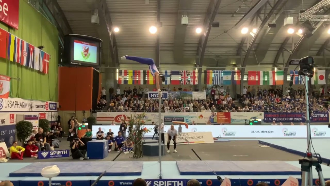 2024 德國🇩🇪科特布斯 唐嘉鴻 單槓決賽Cottbus Artistic Gymnastics Apparatus World Horizontal BarChia-Hung TANG