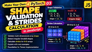 Details Tensor Shape Validation & Strides Explained | JavaScript | Make Your Own PyTorch #03 Update