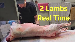 LAMB BUTCHERING ( 2 Lambs cut up in real time)