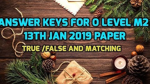 Answer keys, O level 13th Jan Internet technology and web design part-2
