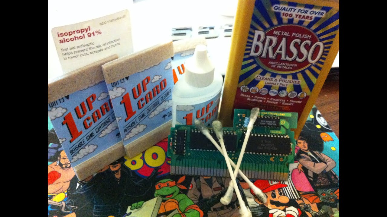 Cleaning NES Carts - 1UP Cards vs. Brasso vs. Rubbing Alcohol