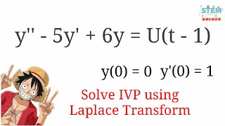 7.3-68 Use Laplace Transform to solve IVP y''-5y'+6y=U(t-1), y(0)=0, y'(0)=1 | DE