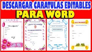Descargar caratulas editables para word