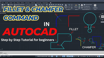 How to use Fillet and Chamfer Command Step by Step Tutorial for beginners AutoCAD #autocadtutorial