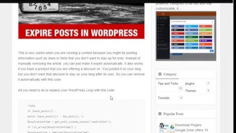 How set an Expiration Date for Your Posts - Wordpress Tips