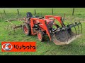 Micro tracteur Kubota B7001 / Passage herse de prairie