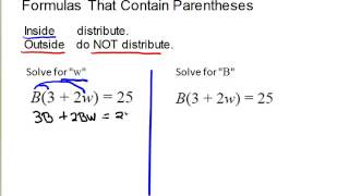 Formula Solving (part 3 formulas with parentheses)