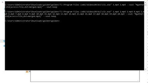 Merge Multiple Video files into one using vlc media player and command prompt