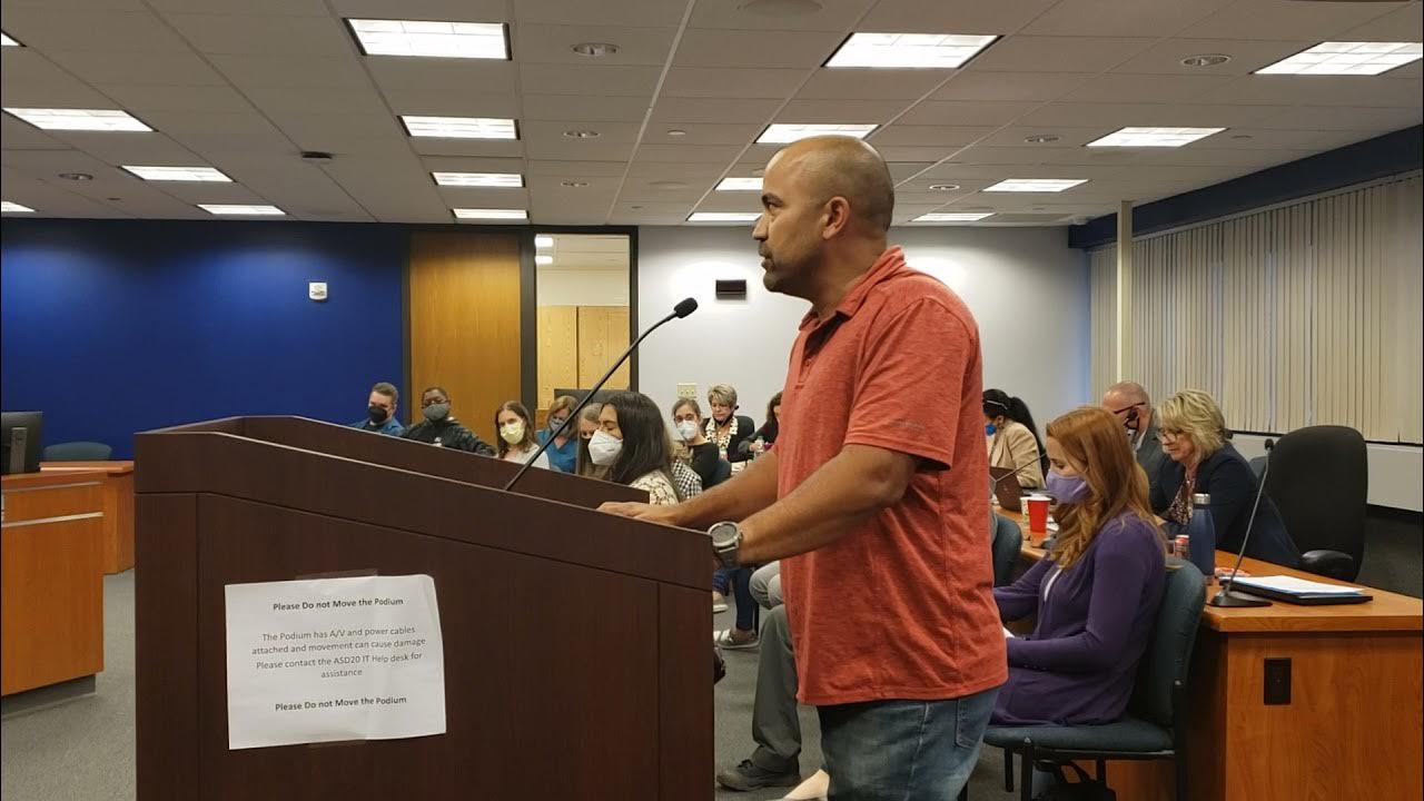 Nathan Johnson d20 school board at board meeting YouTube