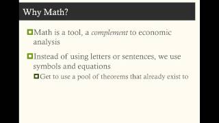 ECON 307 1. Economist's Toolbox