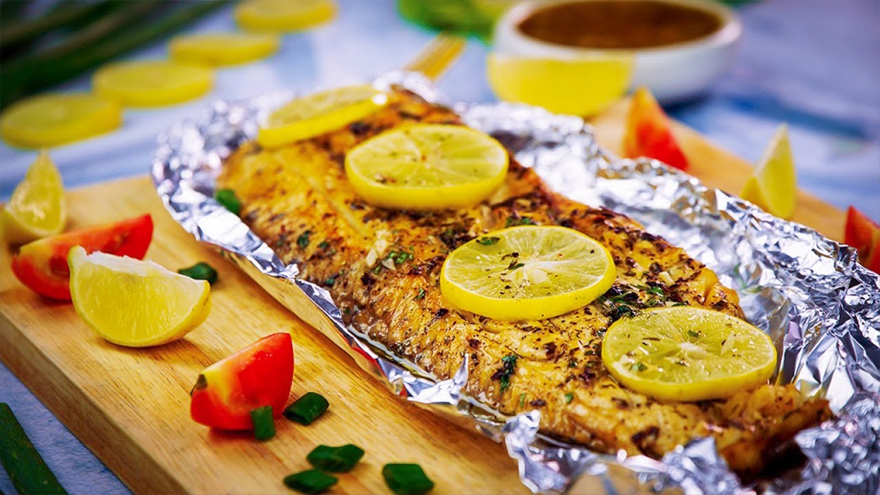 grilled whole fish in foil