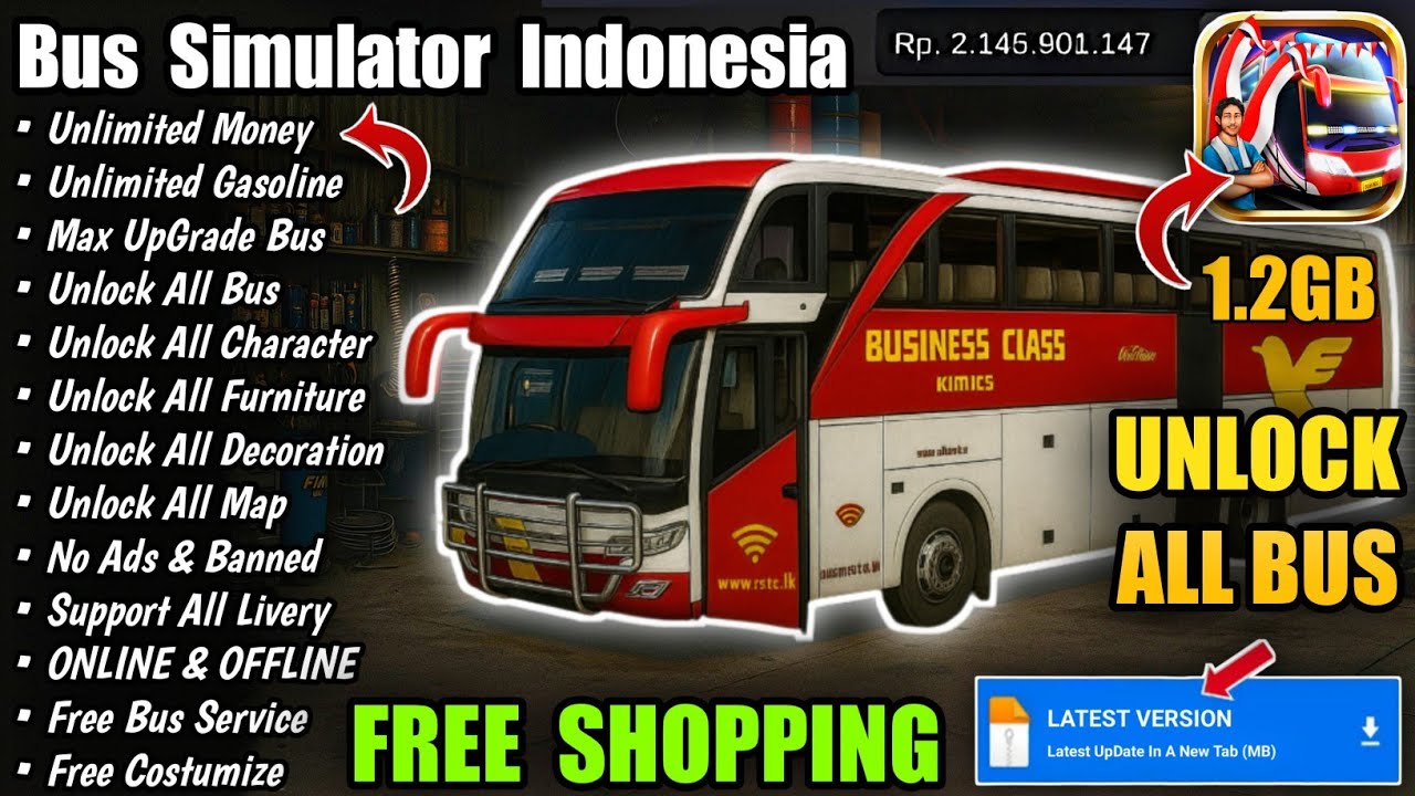 Bus Simulator Indonesia Mod Apk v4.4.1 | Неограниченные деньги, бесплатные покупки и многопользов...
