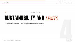 IB Geography SL 3.1.1 — Development and Resource Availability