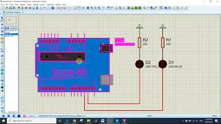 2 led blinking with arduino uno on proteus