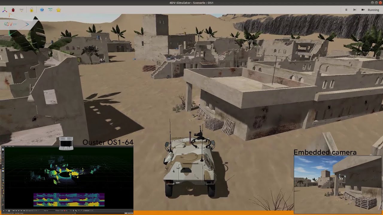4DV-SIM: Demo of Ouster OS1 3D LiDAR Simulation