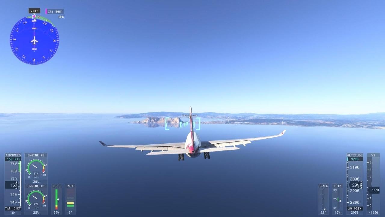 Microsoft Flight Simulator 2024 a330 landing at Gibraltar