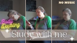 Study with me! | body doubling | Studying in real time for adhd and depression  (no music)