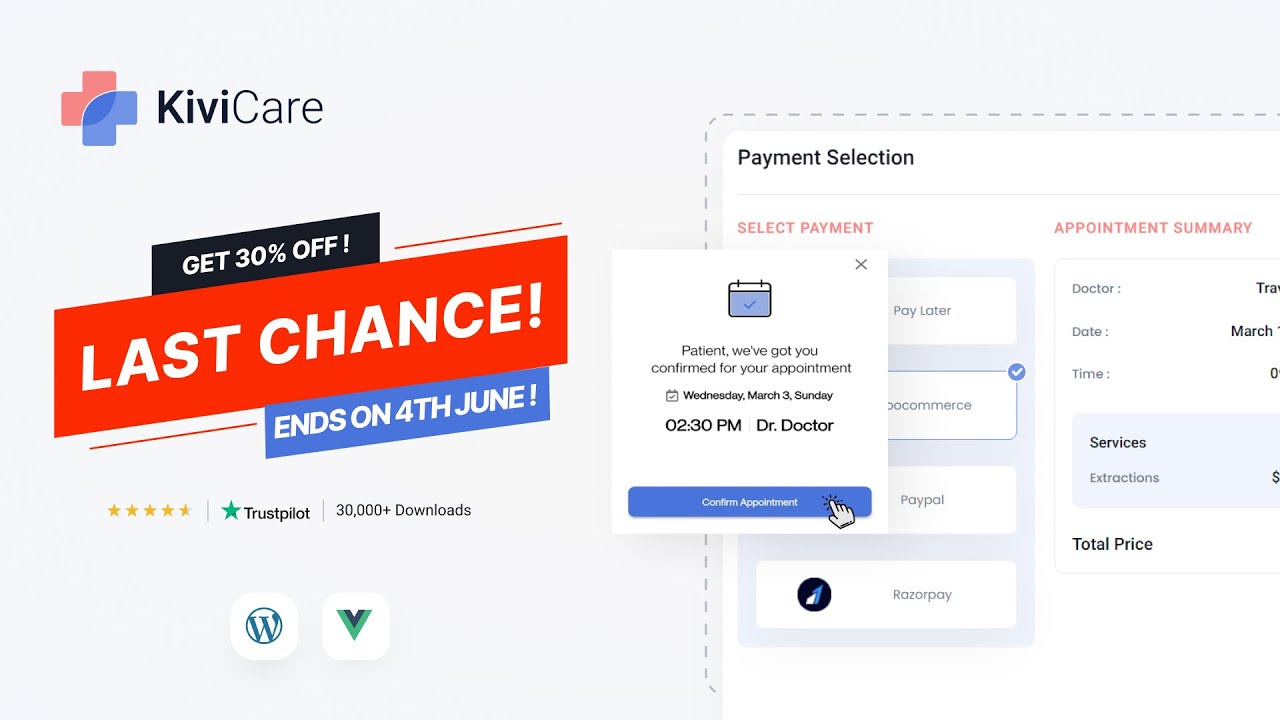 [Final Hours] Get 30% Off On KiviCare Pro & WordPress Theme on Steal Week Sale - Ends on 4th June!
