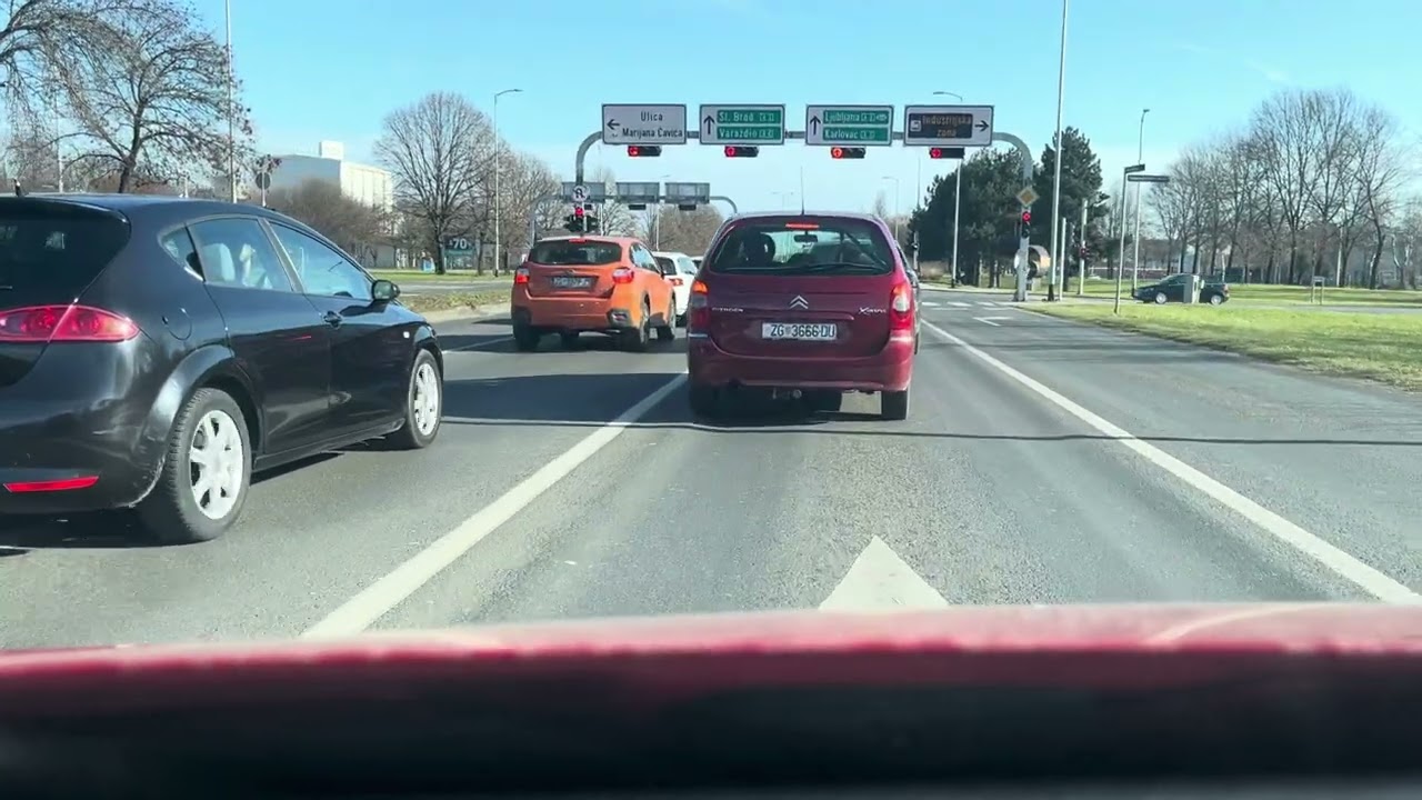 Driving on Slavonska avenija, Zagreb, Croatia